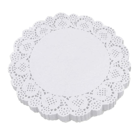 CC Wonderland 6 Inch Round White Lace Paper Doilies 100 PCS
