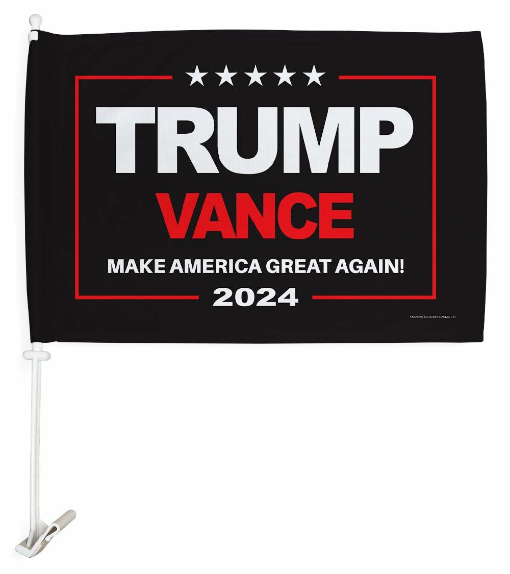Ornament Collection Trump Vance 2024 Car Flag Window Clip Mount Kit USA