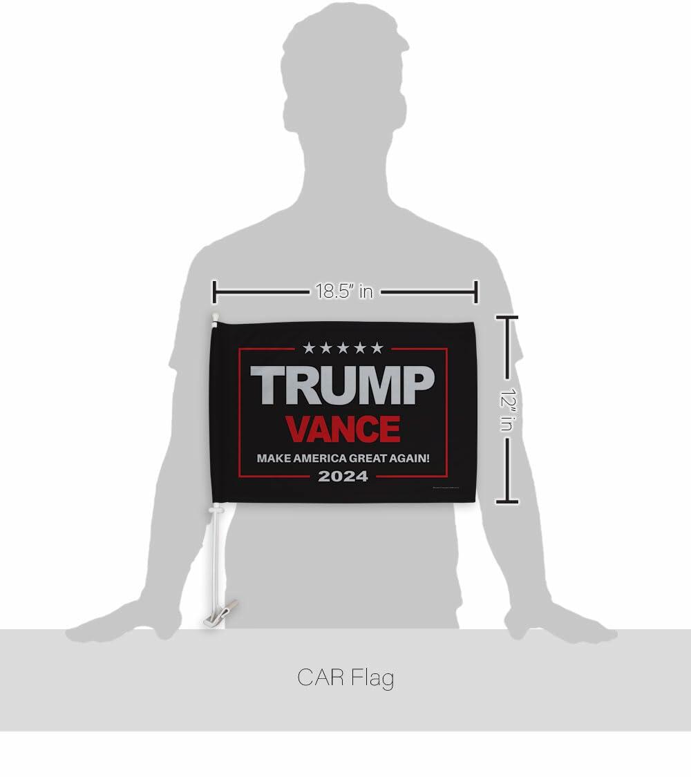 Ornament Collection Trump Vance 2024 Car Flag Window Clip Mount Kit USA