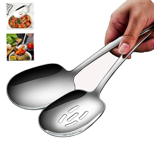 SIAIQIANG 18/8 Stainless Steel Serving Spoons Set 9.8in Silver 2pc