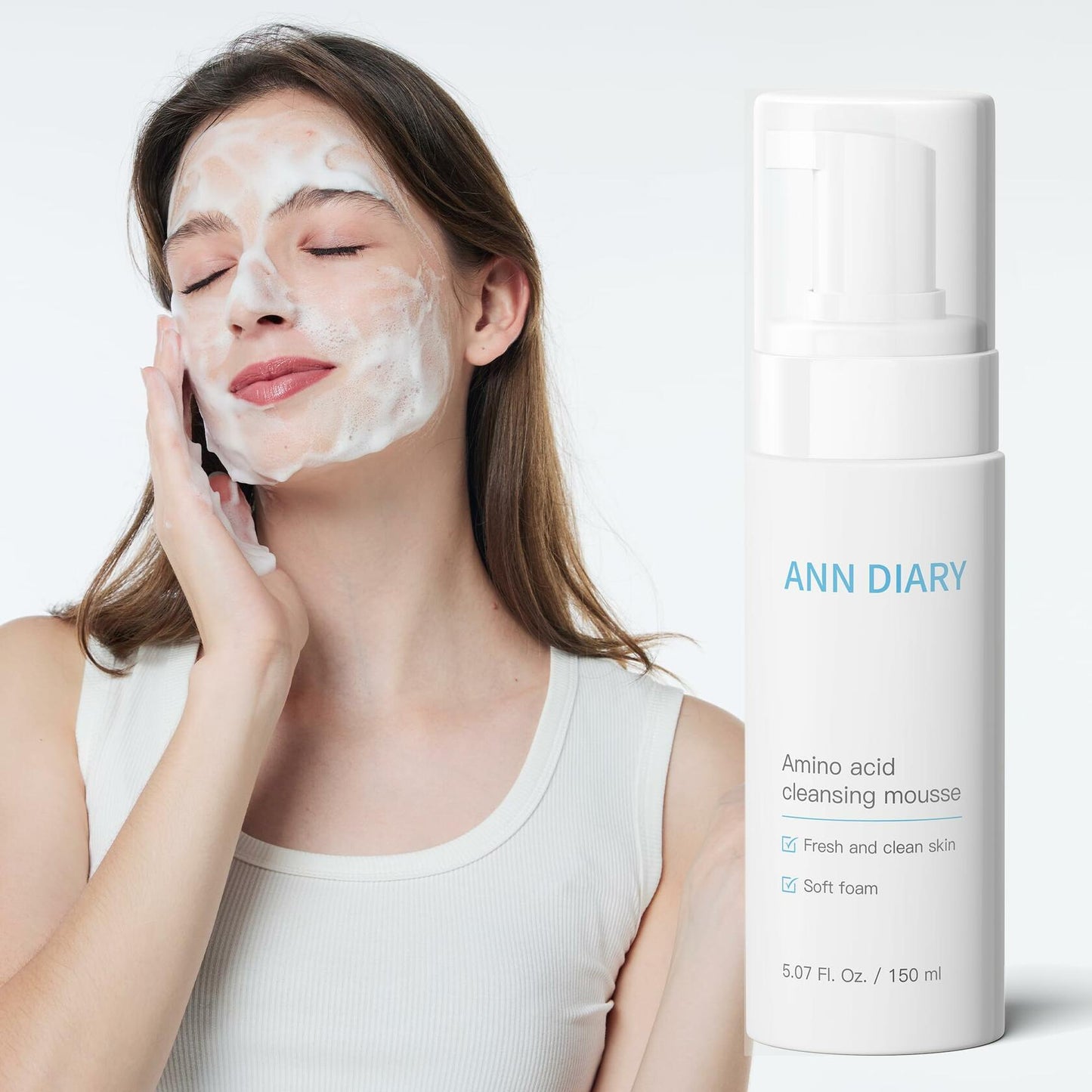 ANN DIARY Amino Acid Cleansing Mousse Hydrating Gentle Cleanser 150ML
