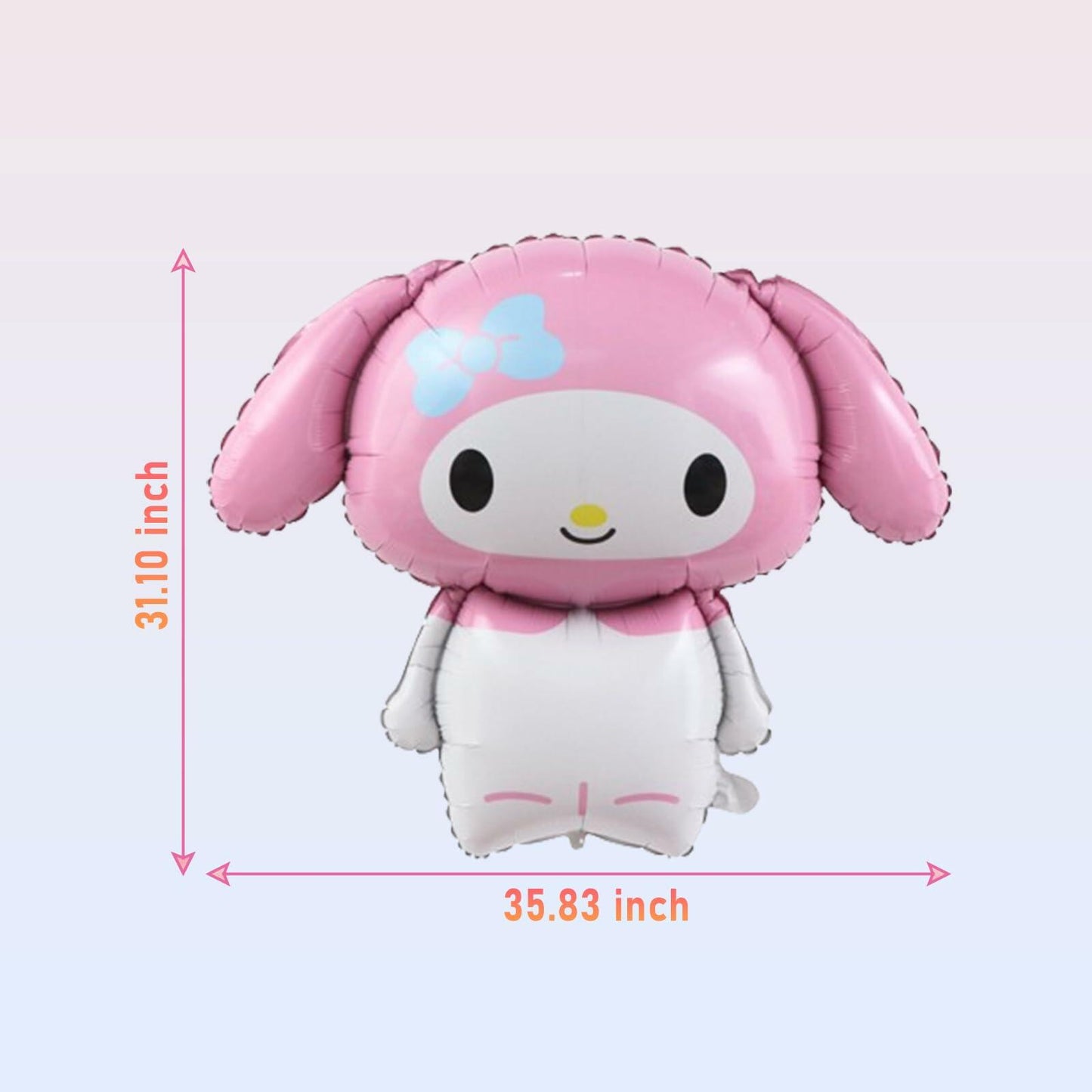 HKWRZK 2 Pcs Kawaii Cartoon Pink Foil Balloons Birthday Party Decor