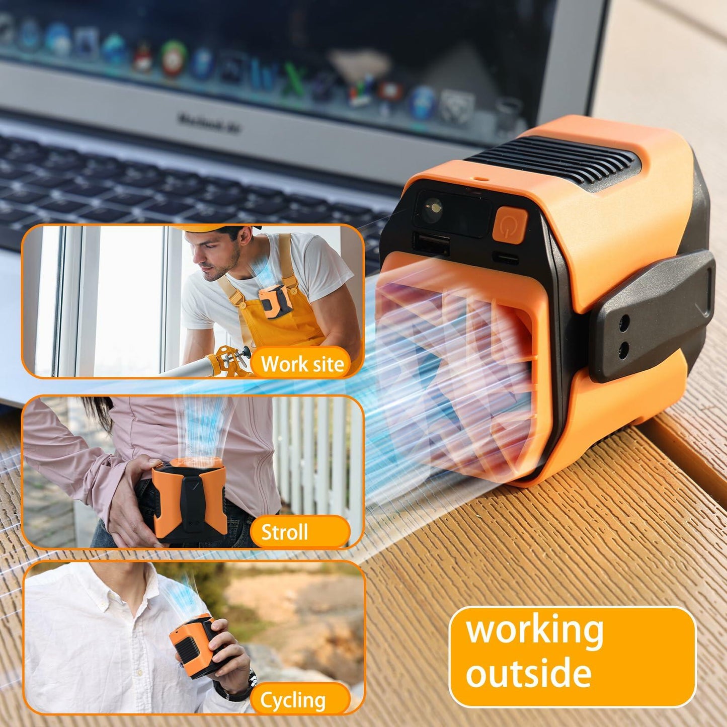 wz-ruijiang 2025 Upgrade Portable Waist Fan 13000 Speed Clip-On Black