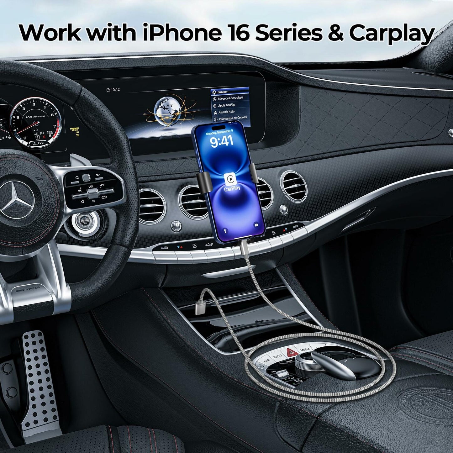 Basesailor USB to USB-C Charger Cable 6.6FT 2Pack Silver for iPhone 17 16 Pro