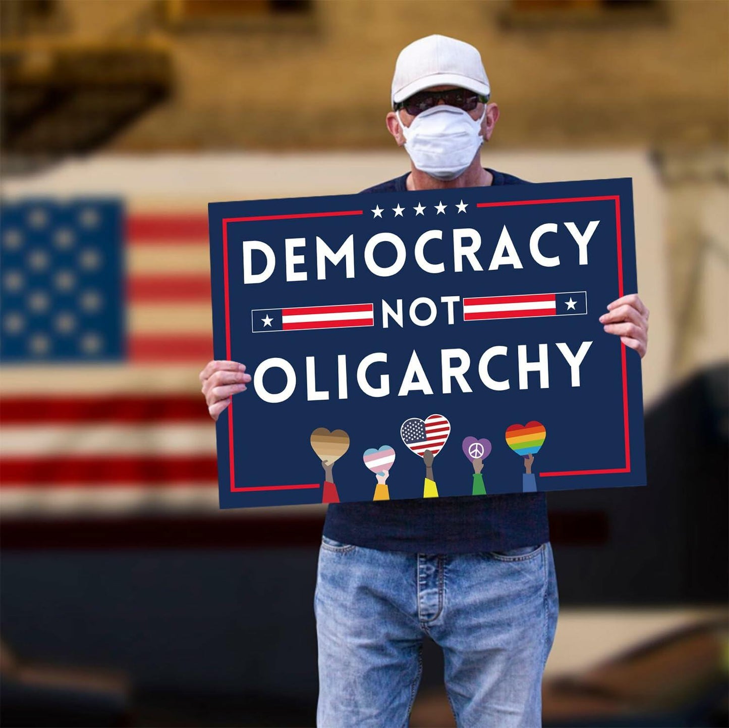 Lnyelxa Let's Go Taco Yard Sign Double Sided 18x12 Blue with Metal Stake