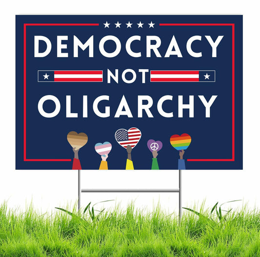 Lnyelxa Let's Go Taco Yard Sign Double Sided 18x12 Blue with Metal Stake