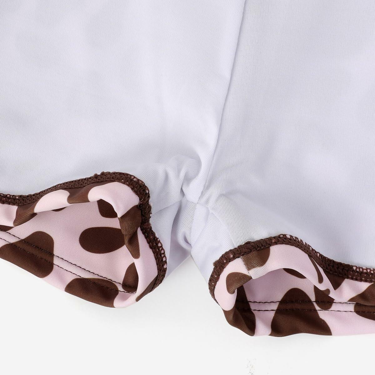 PATPAT Girls 2-Piece Tankini Swimsuit Set Cheetah Brown Size 8-9