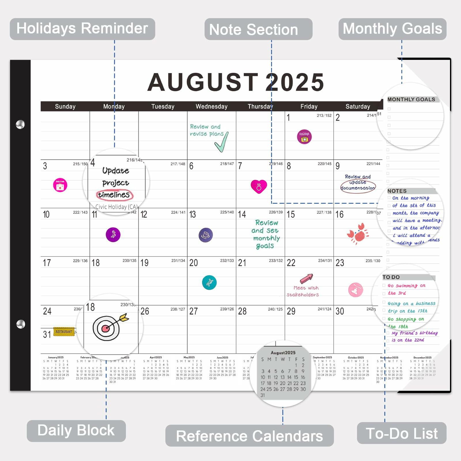 Gannyfer 2026 Desk Calendar 22x17 Large Monthly Planner with To-Do List