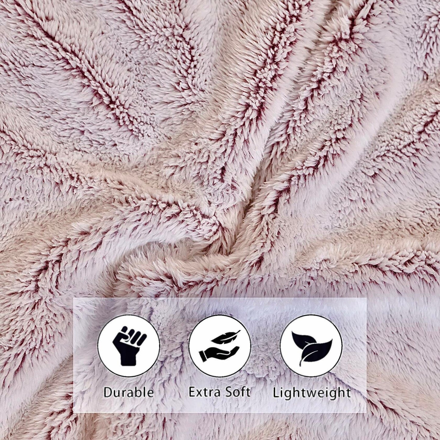 longmaya Plush Cozy Fleece Throw Blanket Brown 60x80 Soft Lightweight