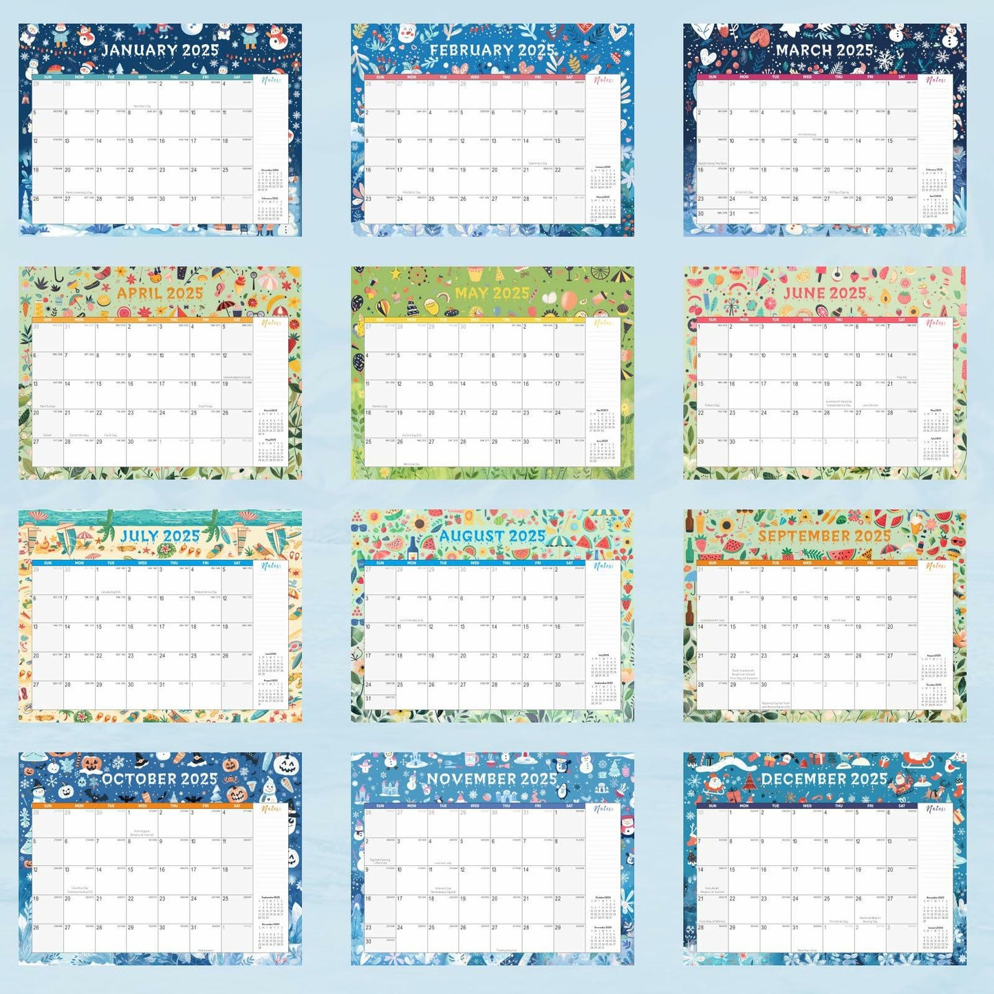 Gannyfer Large Desk Calendar 2025-2026 22x17 Planner with To-Do List Snow