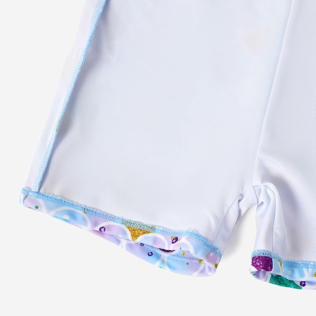 PATPAT Girls 2-Piece Tankini Swimsuit Set Sky Blue Fish Mermaid Size 10-11