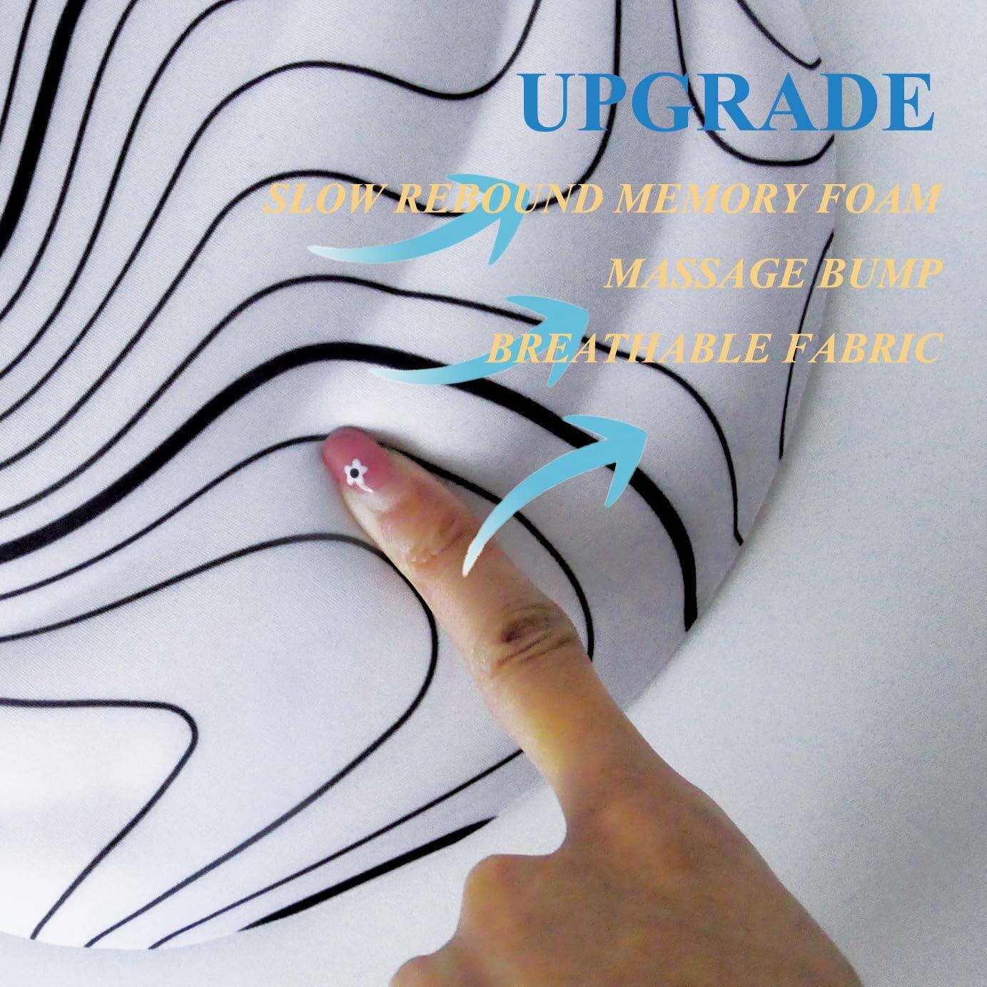 Viorichve Ergonomic Mouse Pad with Wrist Rest Support Non-Slip PU Base Black