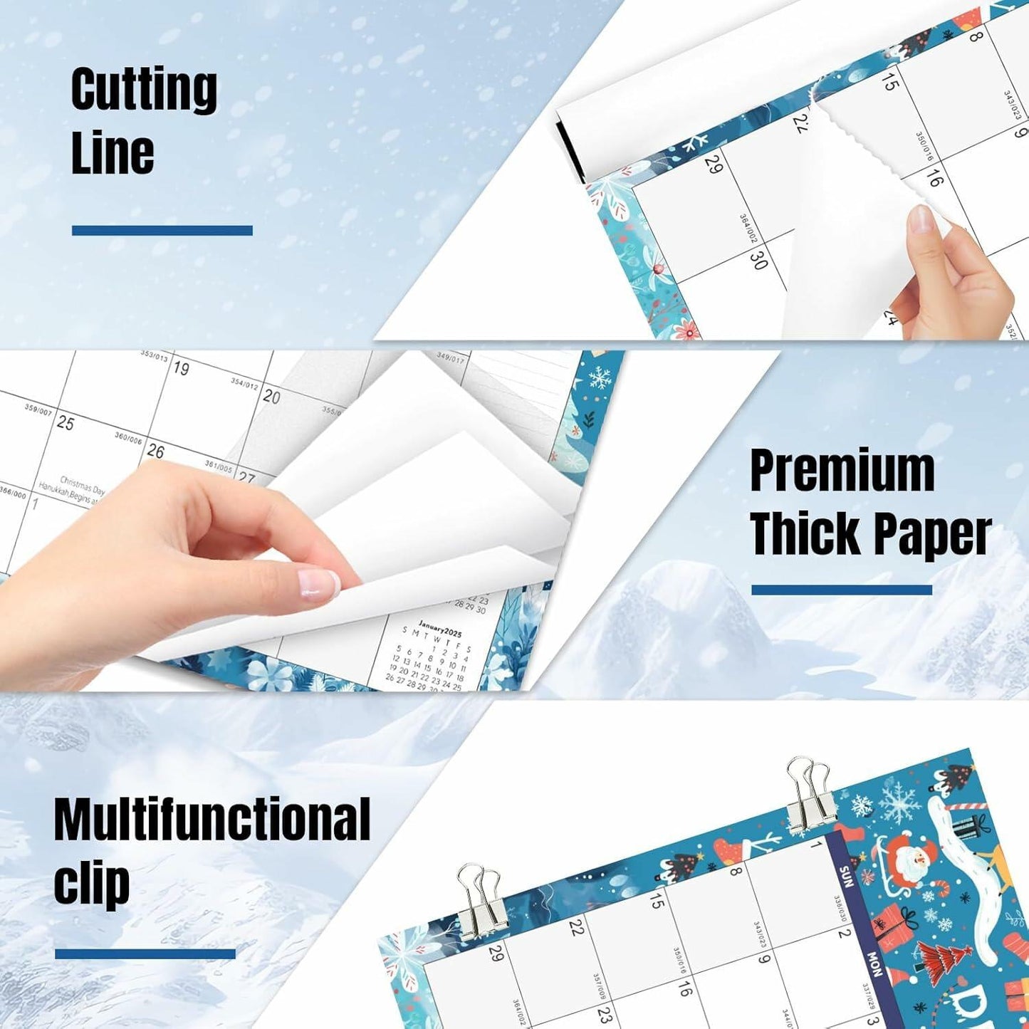 Gannyfer Large Desk Calendar 2025-2026 22x17 Planner with To-Do List Snow