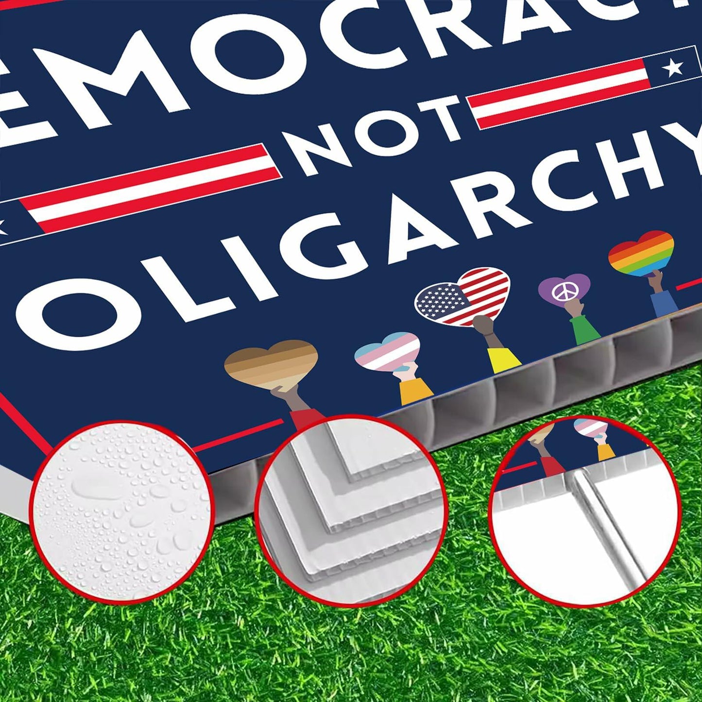 Lnyelxa Let's Go Taco Yard Sign Double Sided 18x12 Blue with Metal Stake