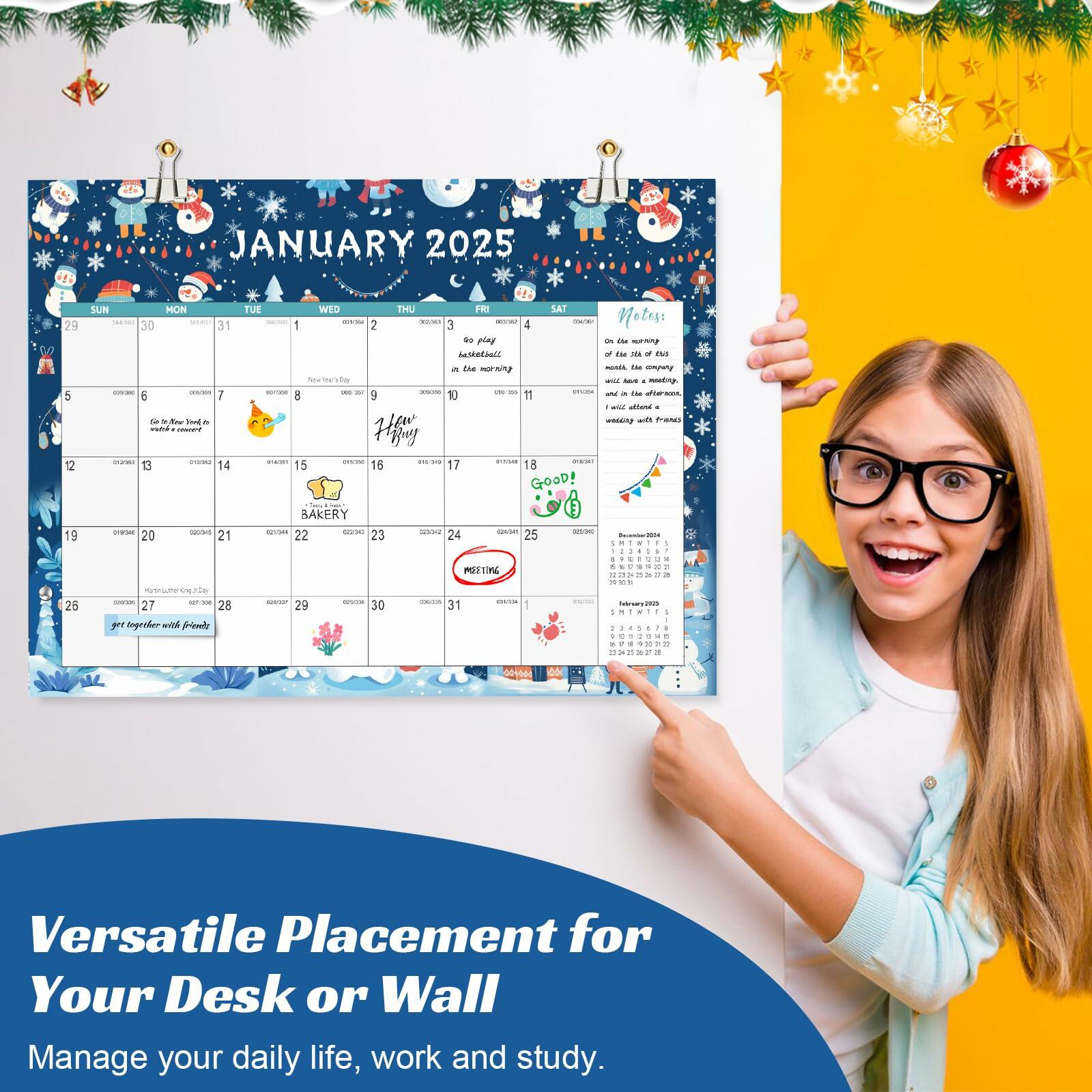 Gannyfer Large Desk Calendar 2025-2026 22x17 Planner with To-Do List Snow