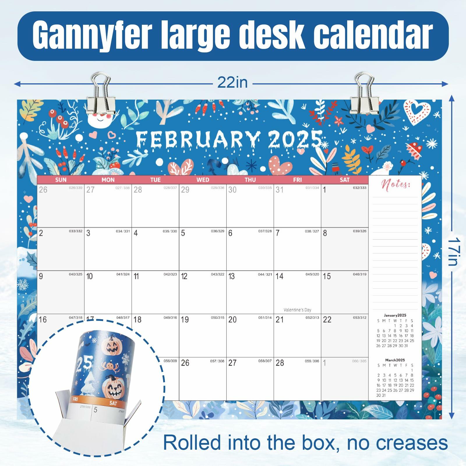 Gannyfer Large Desk Calendar 2025-2026 22x17 Planner with To-Do List Snow