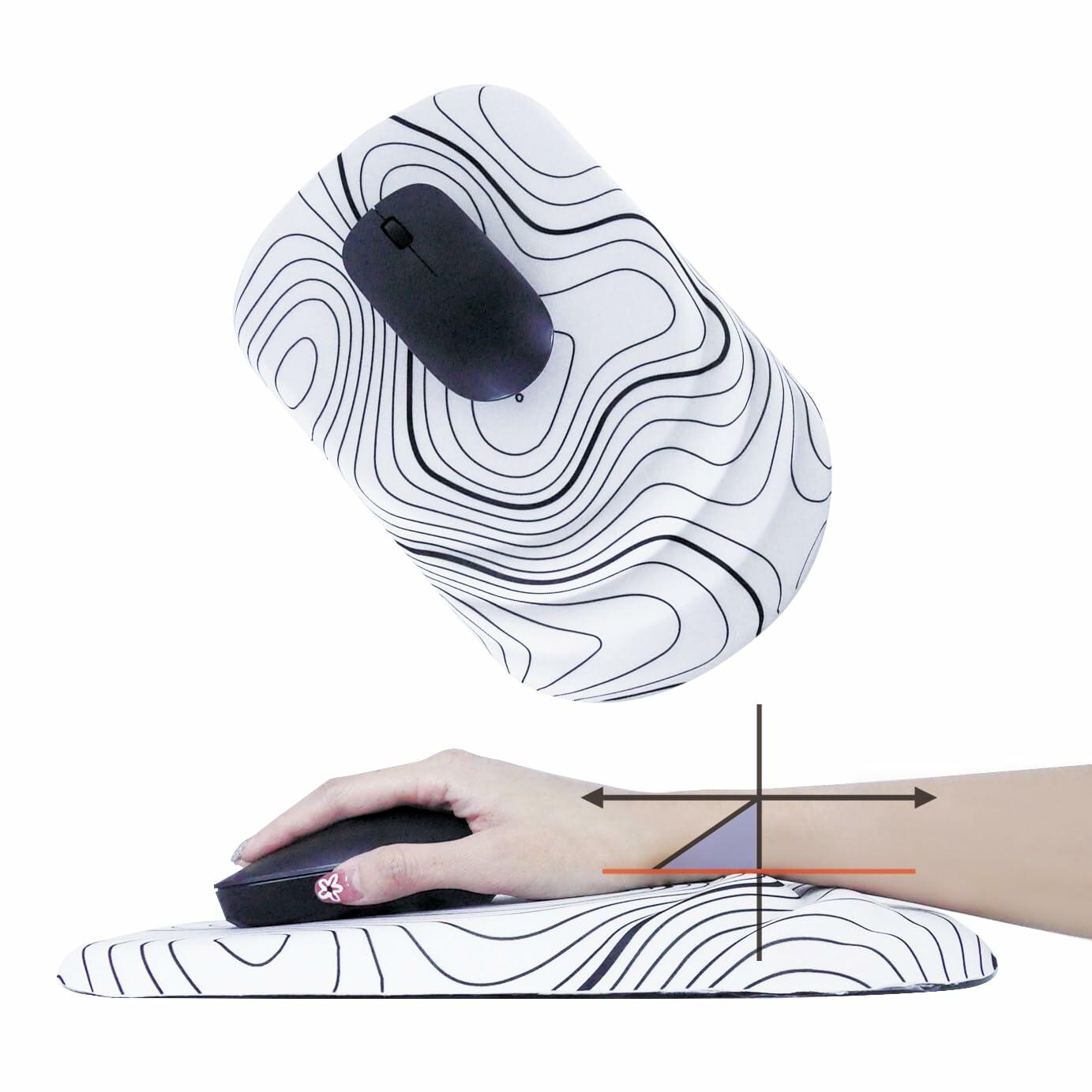 Viorichve Ergonomic Mouse Pad with Wrist Rest Support Non-Slip PU Base Black