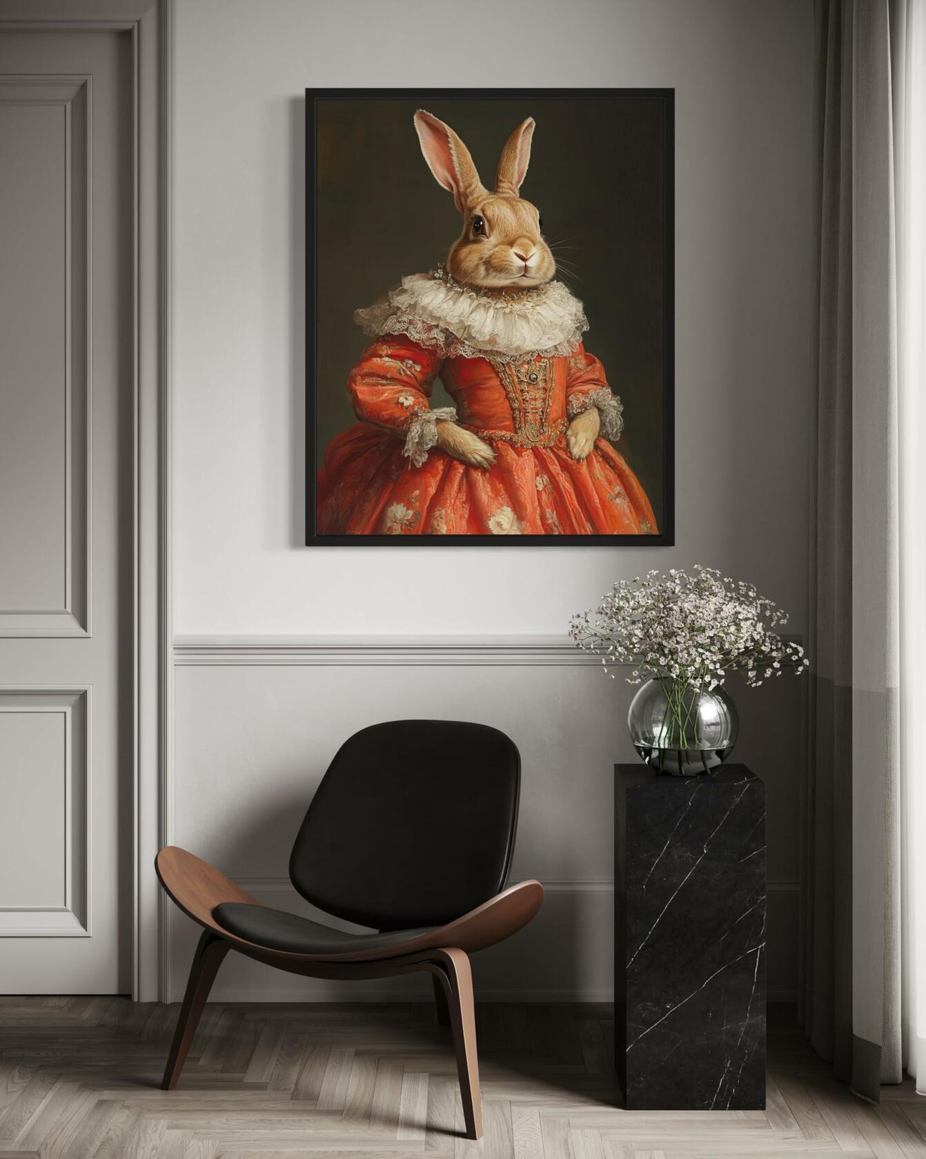 aj decor Rabbit Art Print Poster 8x10 inches Unframed Nature Wall Decor