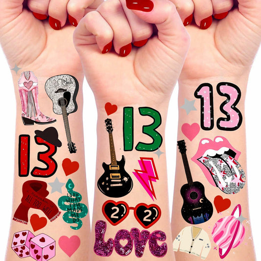 TS Music Album Temporary Tattoos 4 Sheets Birthday Party Favor Set