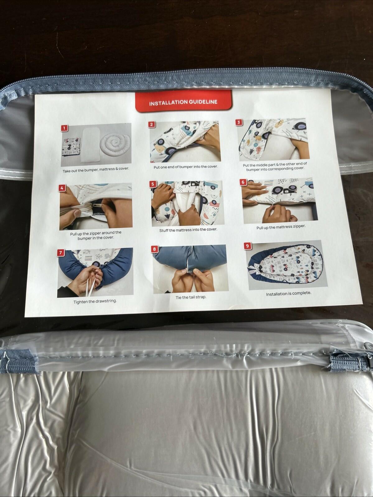 Baby Nest Baby Lounger 100% Breathable Cotton Portable Infant Bassinet