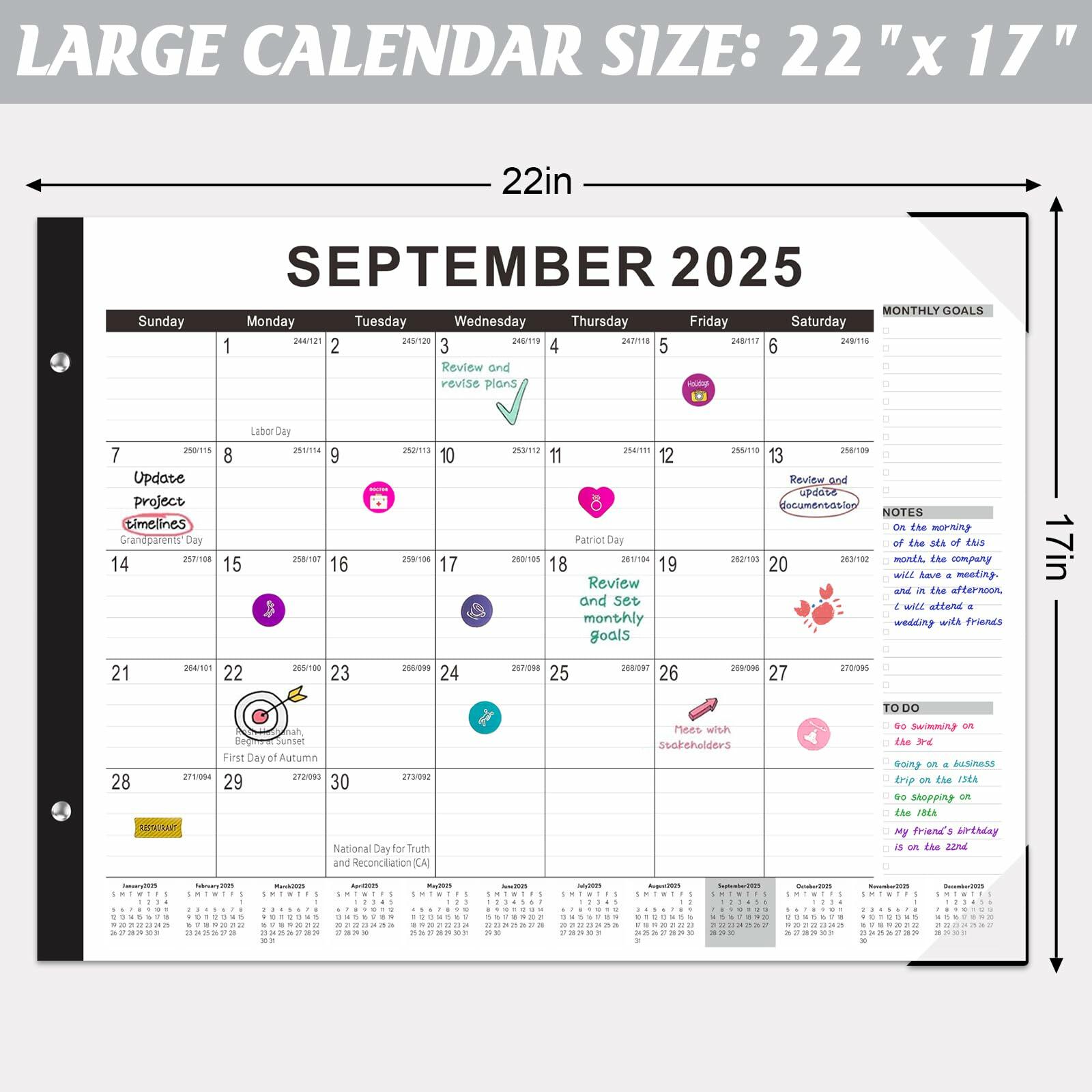 Gannyfer 2026 Desk Calendar 22x17 Large Monthly Planner with To-Do List