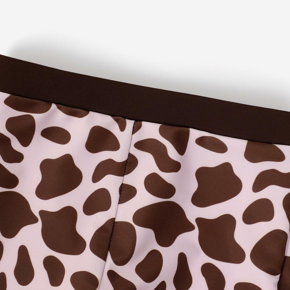 PATPAT Girls 2-Piece Tankini Swimsuit Set Cheetah Brown Size 8-9