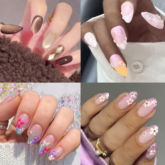 PrettyYo Short Almond Gel Nail Tips 600Pcs Clear Acrylic 12 Sizes Full Cover