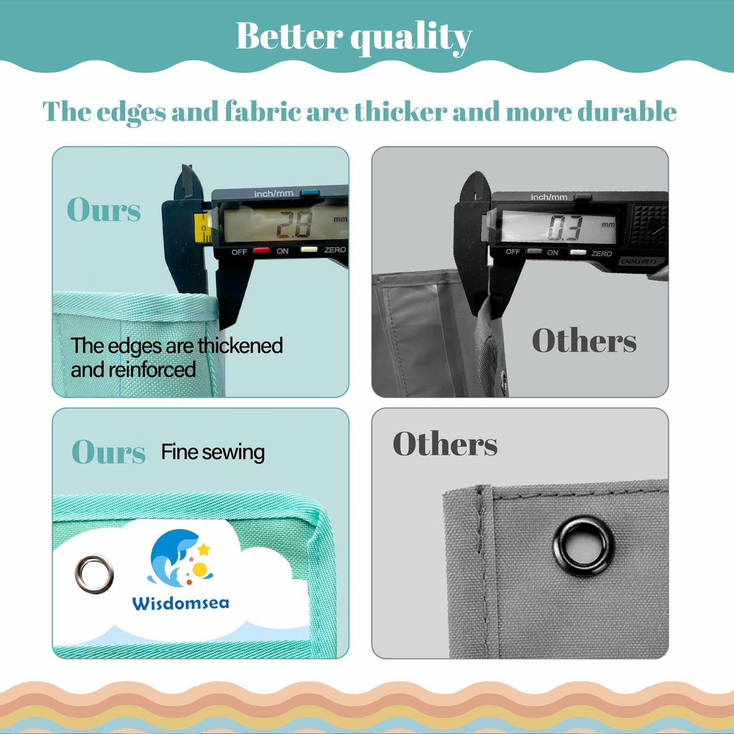 Wisdomsea Pocket Chart Classroom Blue 39 Double-Sided Erasable Cards