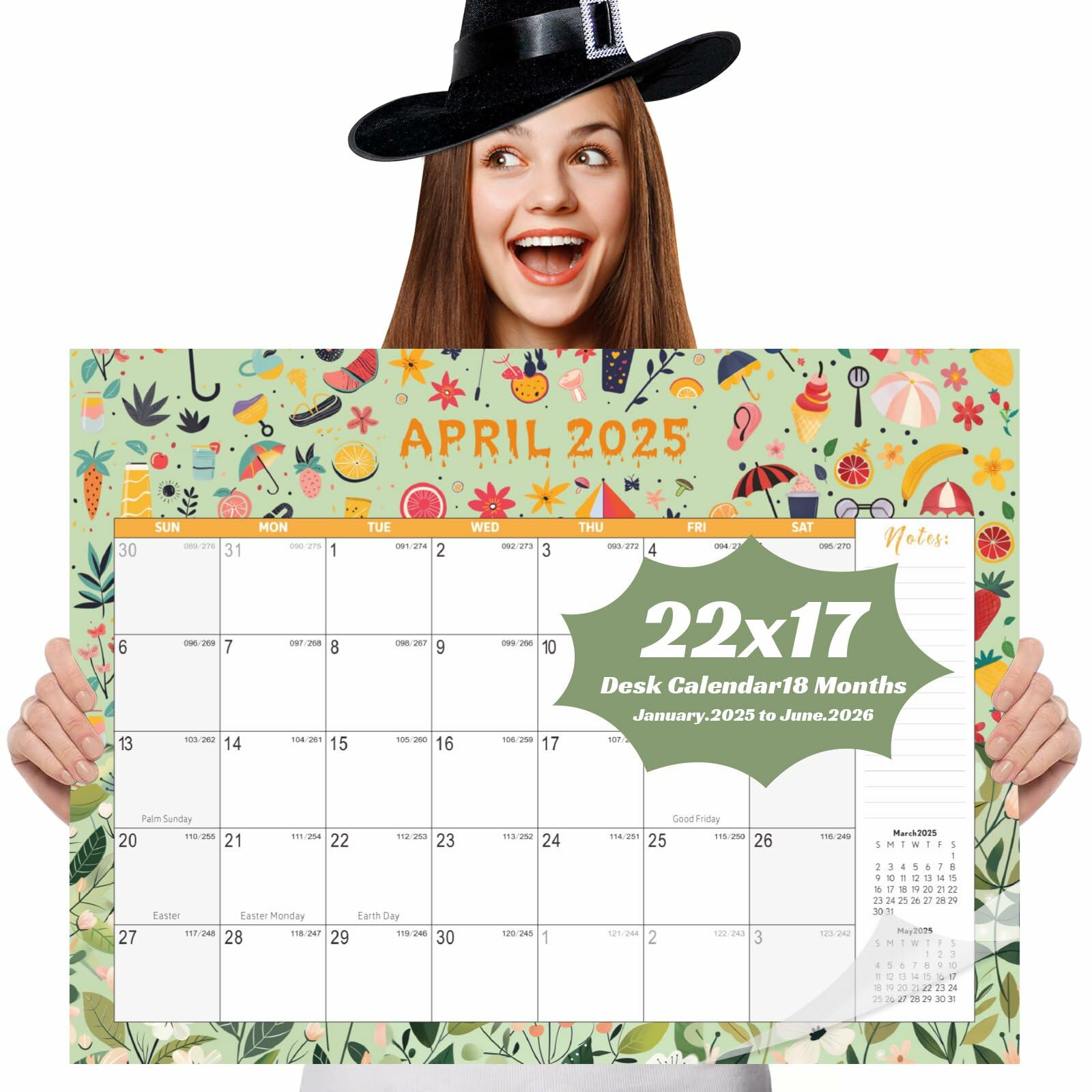 Gannyfer Large Desk Calendar 2025-2026 22x17 Planner with To-Do List Snow