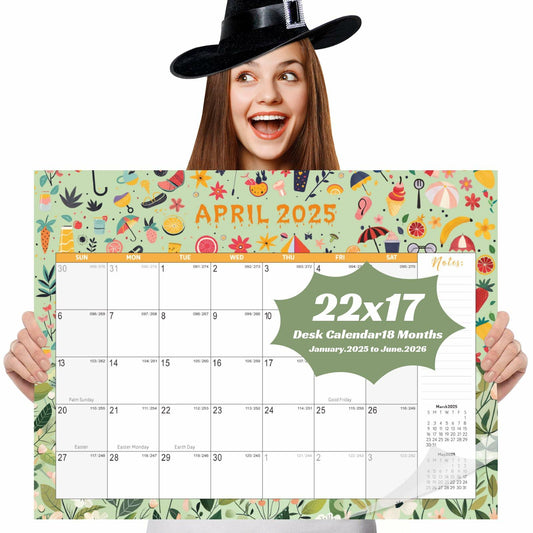 Gannyfer Large Desk Calendar 2025-2026 22x17 Planner with To-Do List Snow