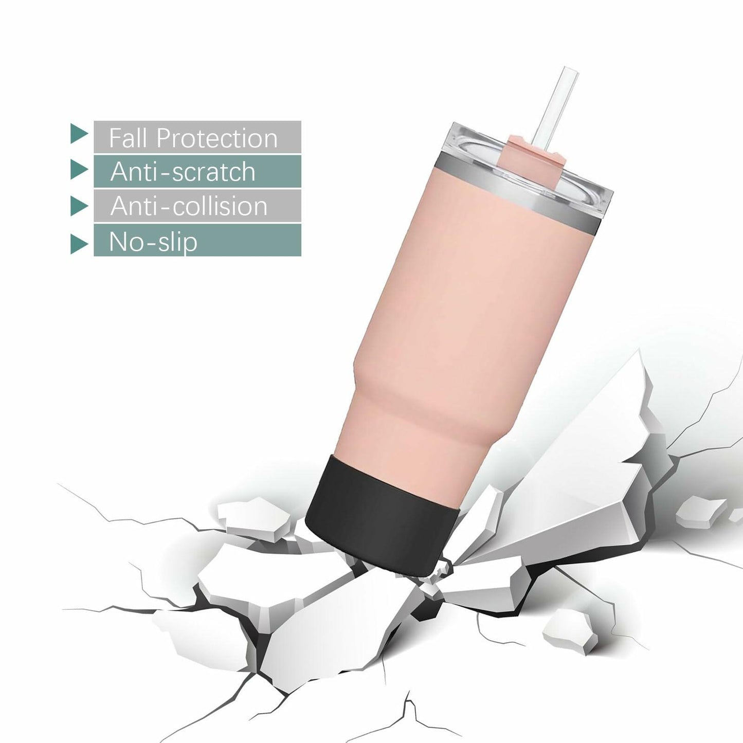 TFAK 2Pcs Light Green Silicone Boot for Stanley Quencher 30oz 40oz Hydro Flask