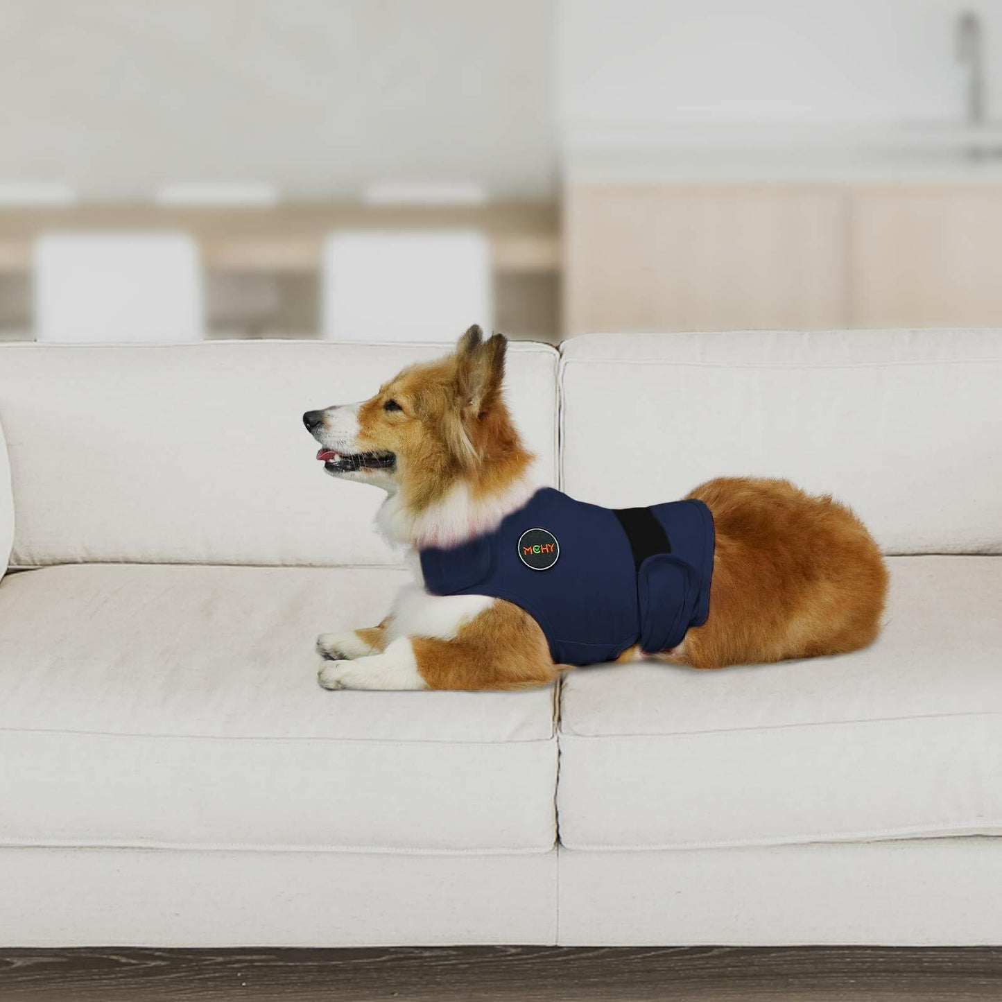 MCHY Dog Anxiety Vest, Anxiety Relief for Dogs, Dog Calming Coat (Navy M)