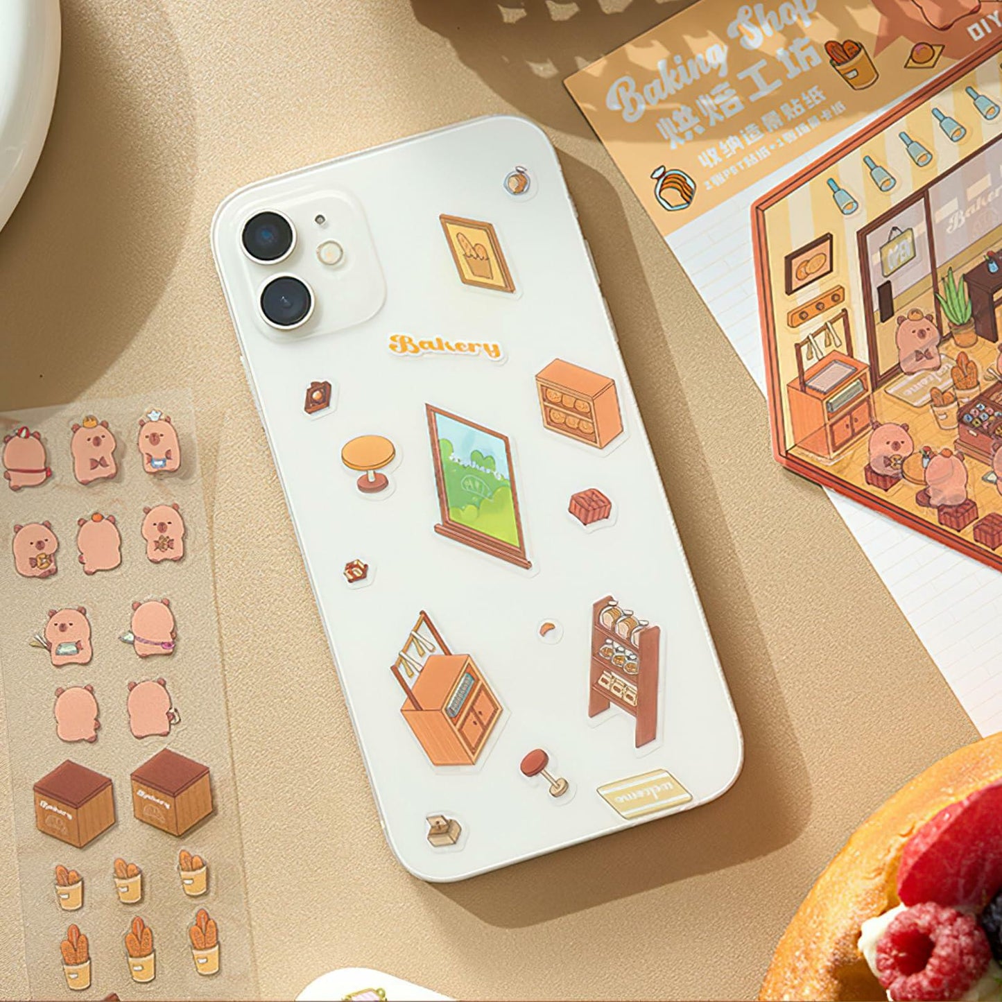 Zxvskr 8 Sets DIY 3D House Stickers Cartoon Colourful Convenience Fruit Flower