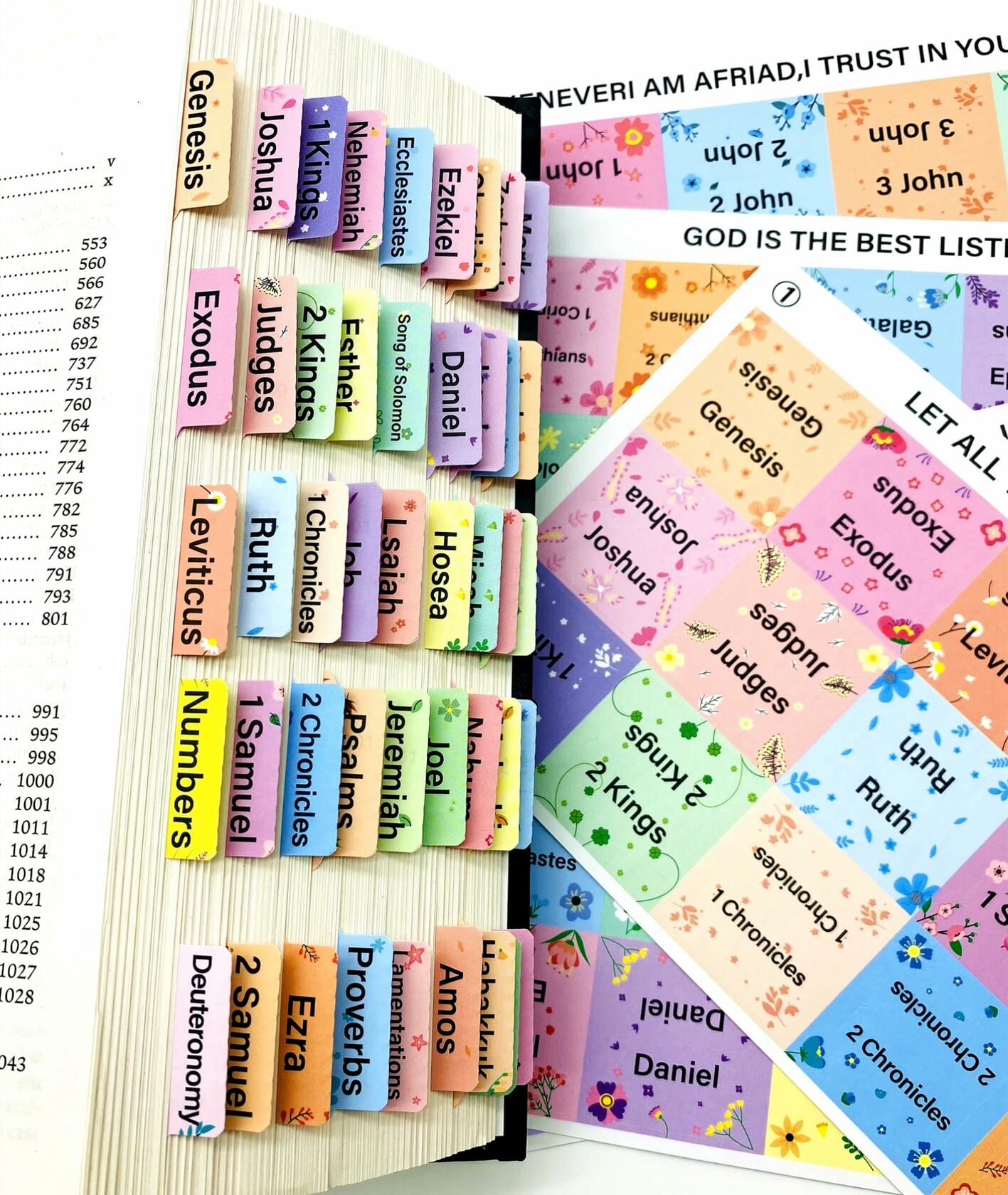 Hayodo Laminated Bible Tabs 75 Index Tabs Multicolor Easy Navigation