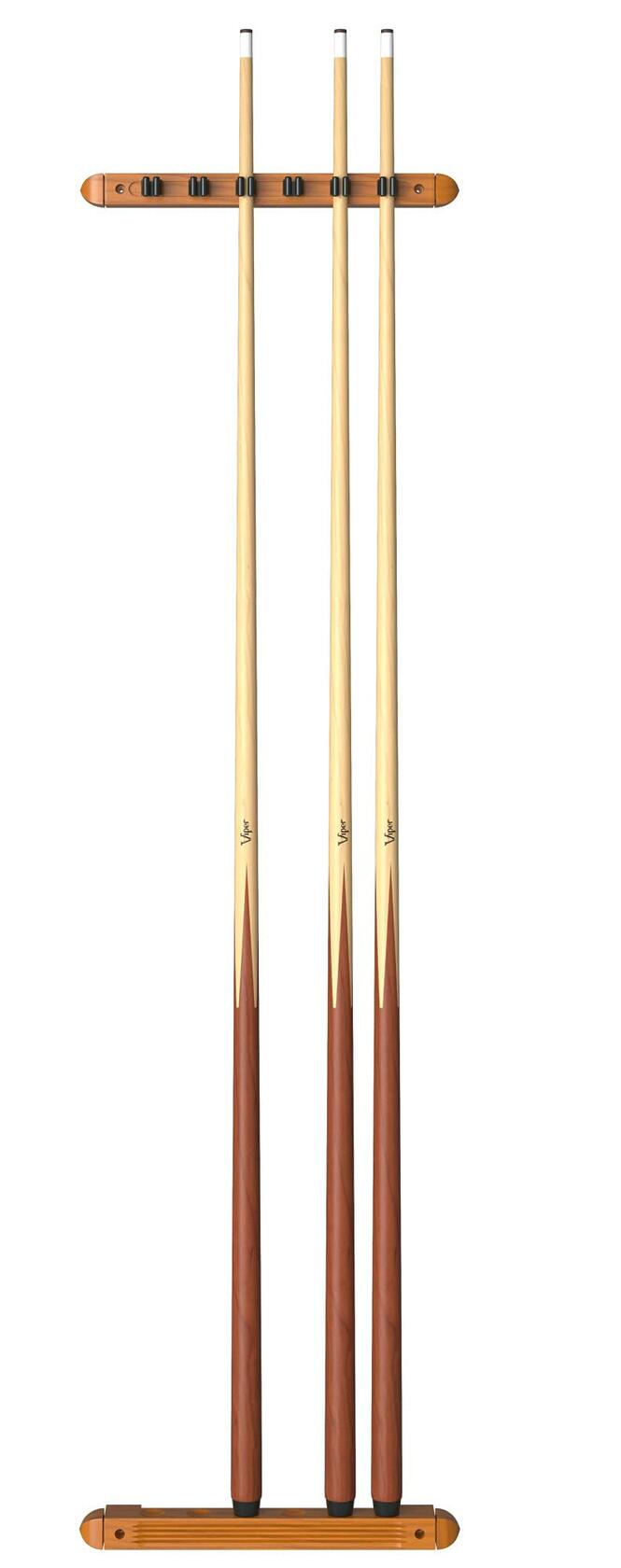 Fat Cat 2-Piece Wall Mounted Hardwood Billiard Cue Rack Holds 6 Cues