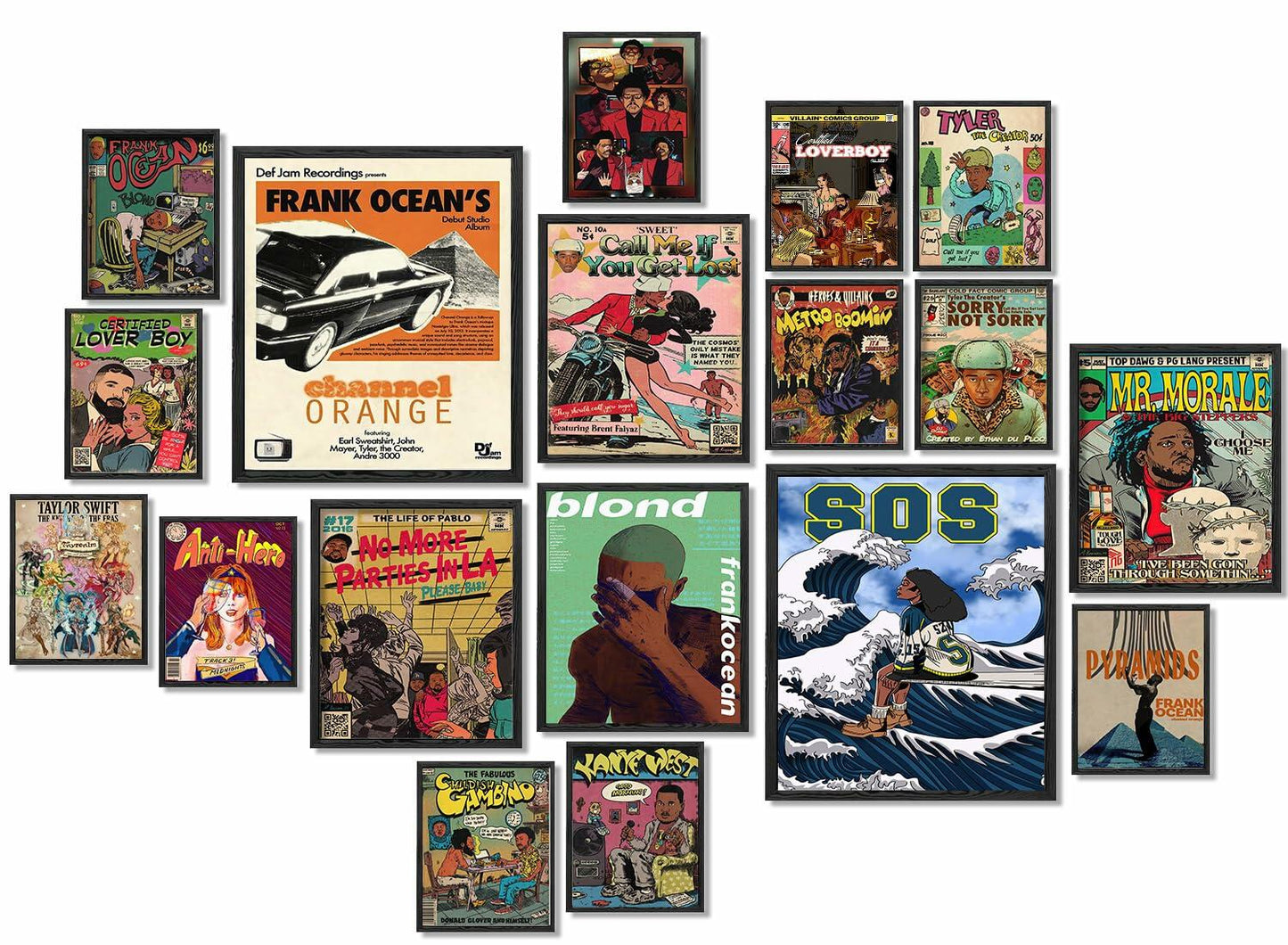 SAWOPE Music Album Cover Wall Collage Kit Canvas Art 11x14 Inch Unframed