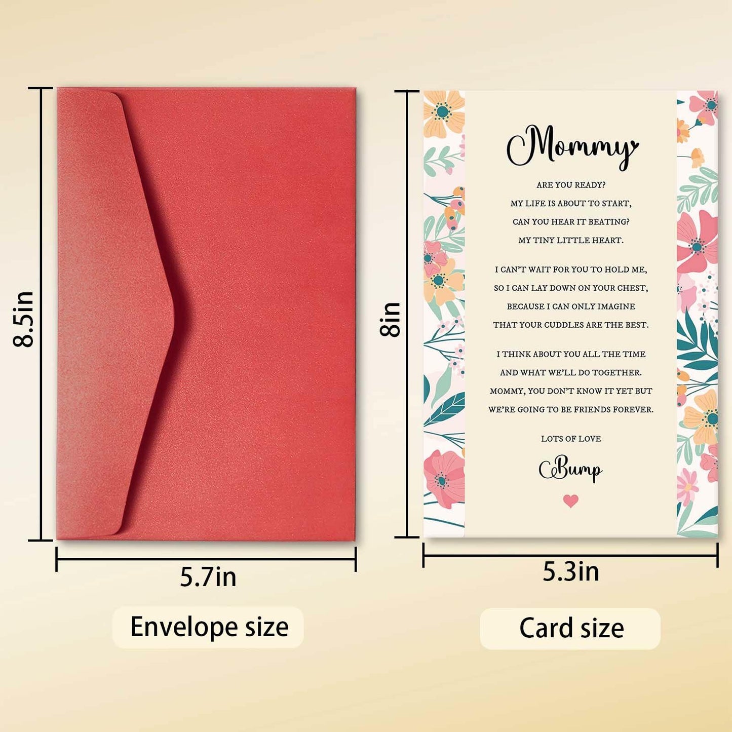 hvdler Poem Mother's Day Card for New Mom First Mother's Day Card White