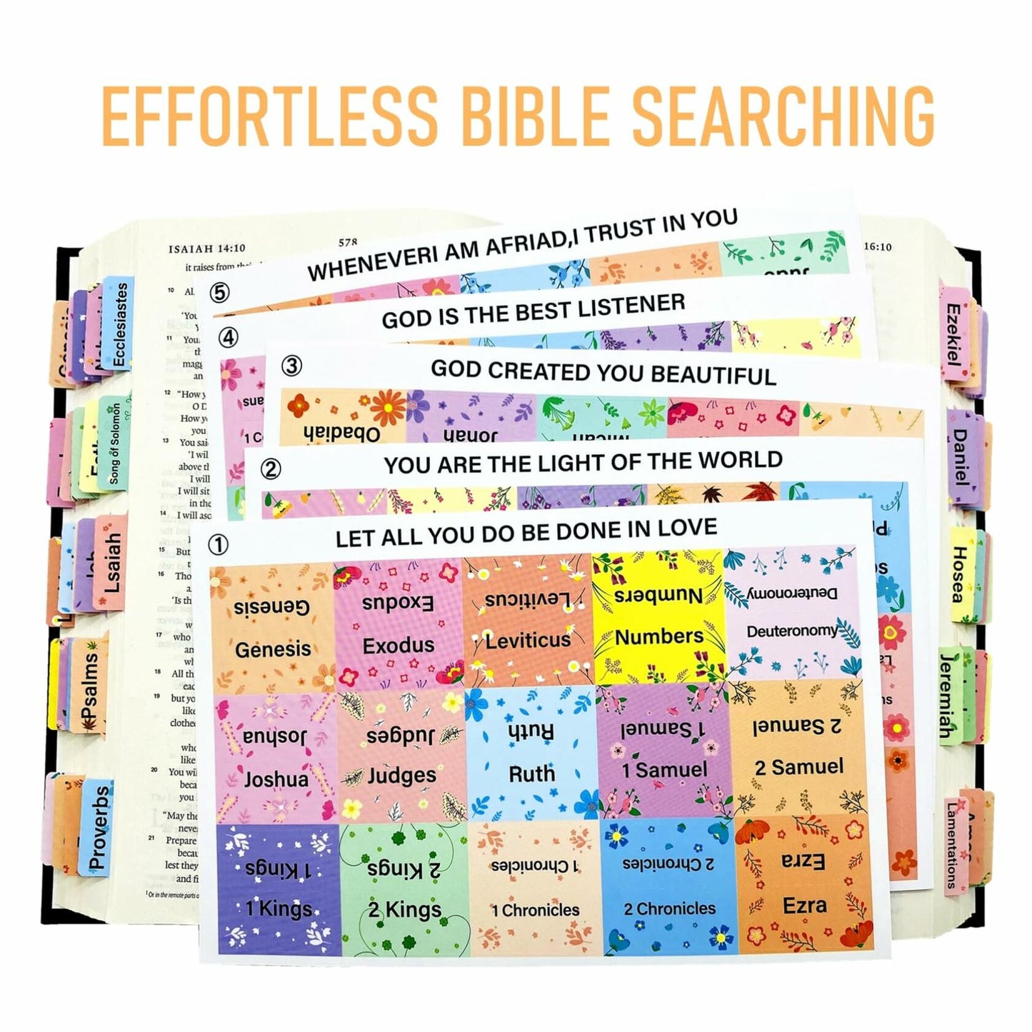 Hayodo Laminated Bible Tabs 75 Index Tabs Multicolor Easy Navigation