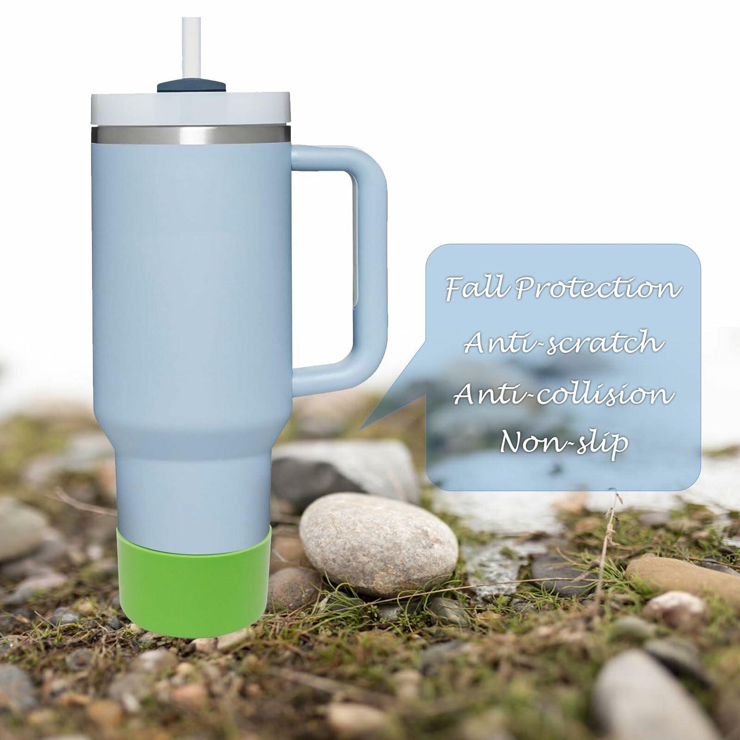 TFAK 2Pcs Light Green Silicone Boot for Stanley Quencher 30oz 40oz Hydro Flask