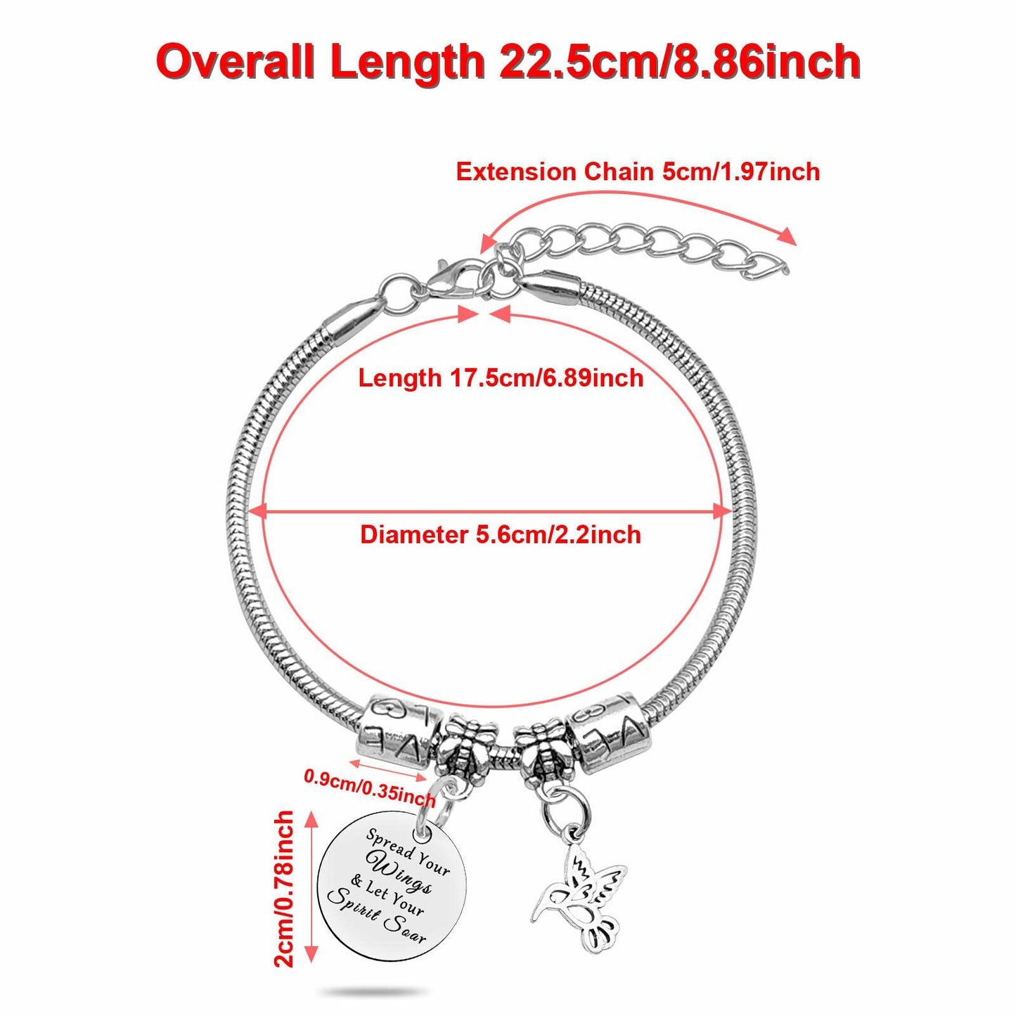 DlaeKua Silver Bracelet Hummingbird Jewelry Christmas Gift Women