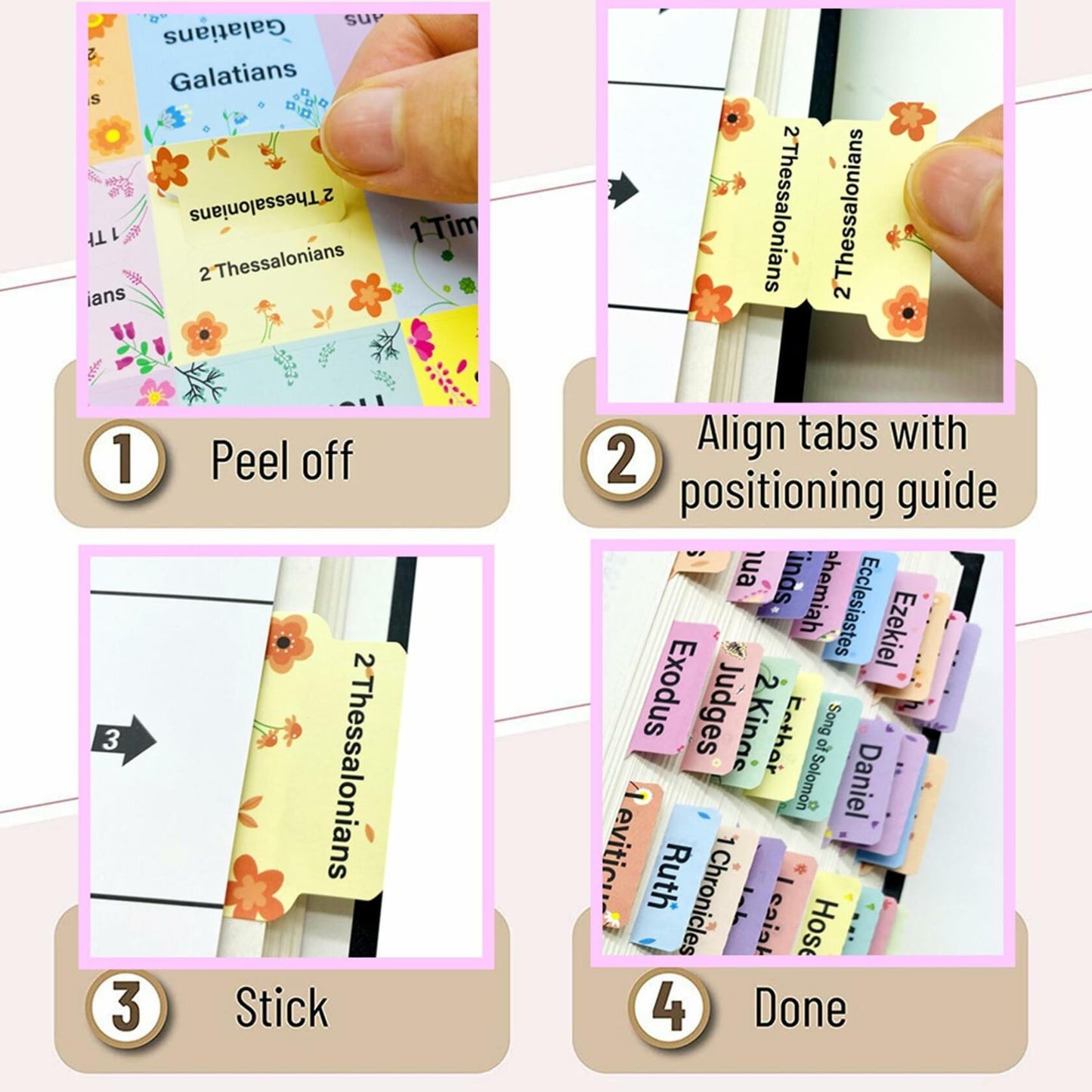 Hayodo Laminated Bible Tabs 75 Index Tabs Multicolor Easy Navigation