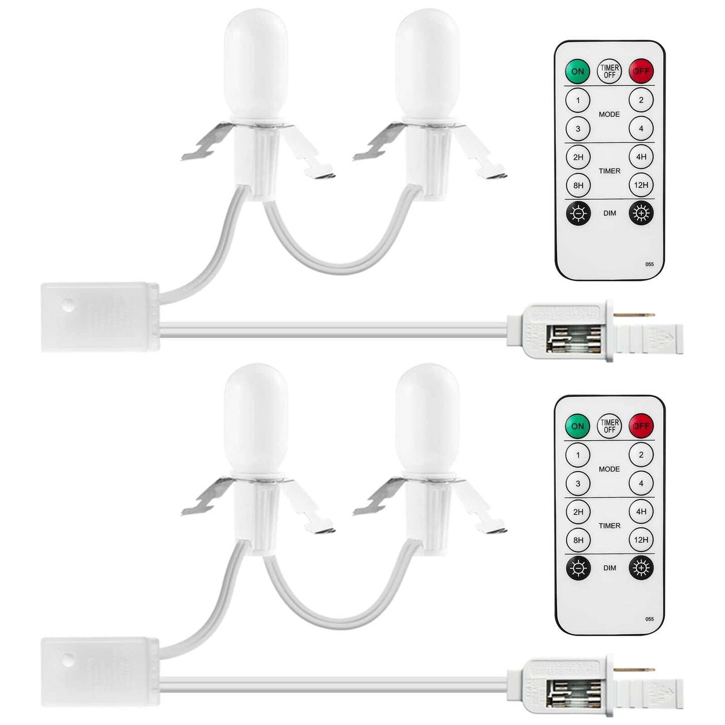 Rumsheme Remote Control Lighting System 4.9Ft Cord 2LED Warm White 2 Pack