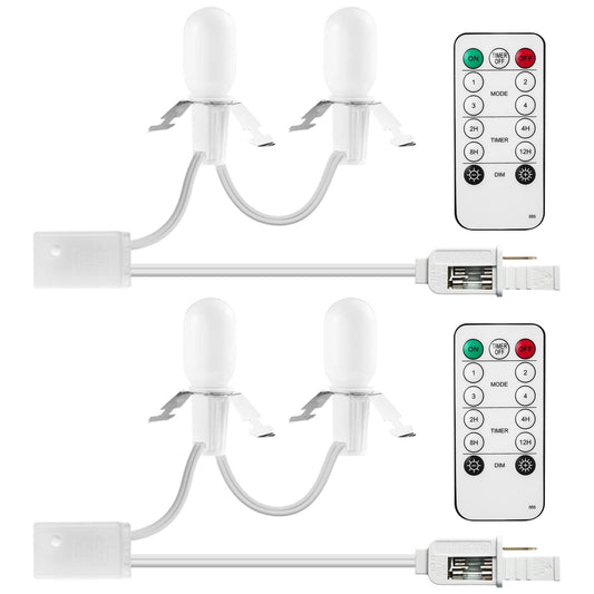 Rumsheme Remote Control Lighting System 4.9Ft Cord 2LED Warm White 2 Pack