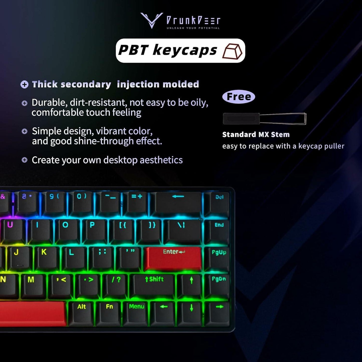 DrunkDeer G65 Gaming Keyboard Rapid Trigger Magnetic Switch RGB Black