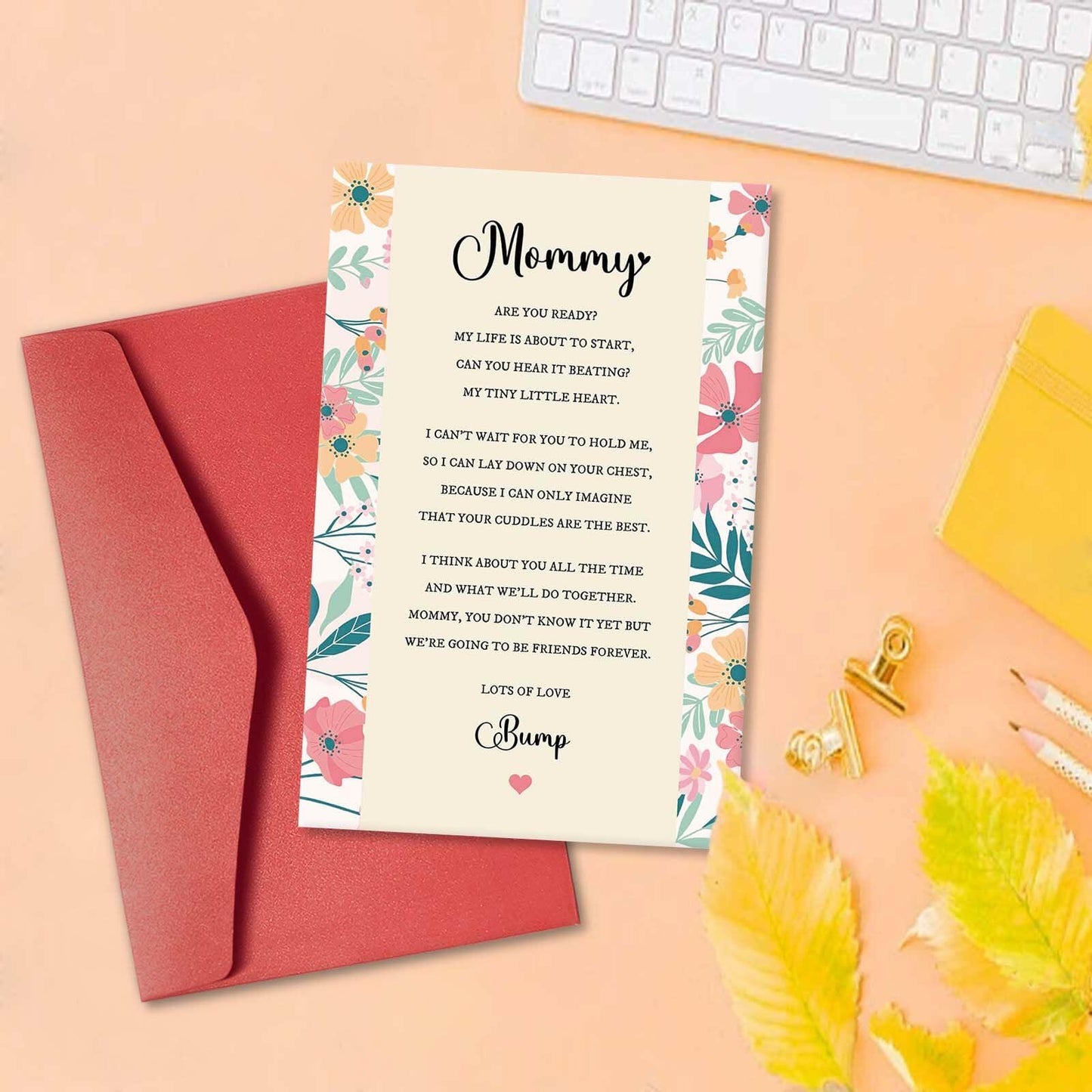 hvdler Poem Mother's Day Card for New Mom First Mother's Day Card White