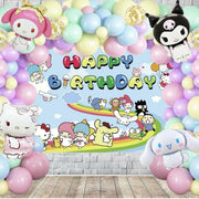 Generic Kawaii Birthday Party Decorations Set Banner Cake Topper Balloons Plates