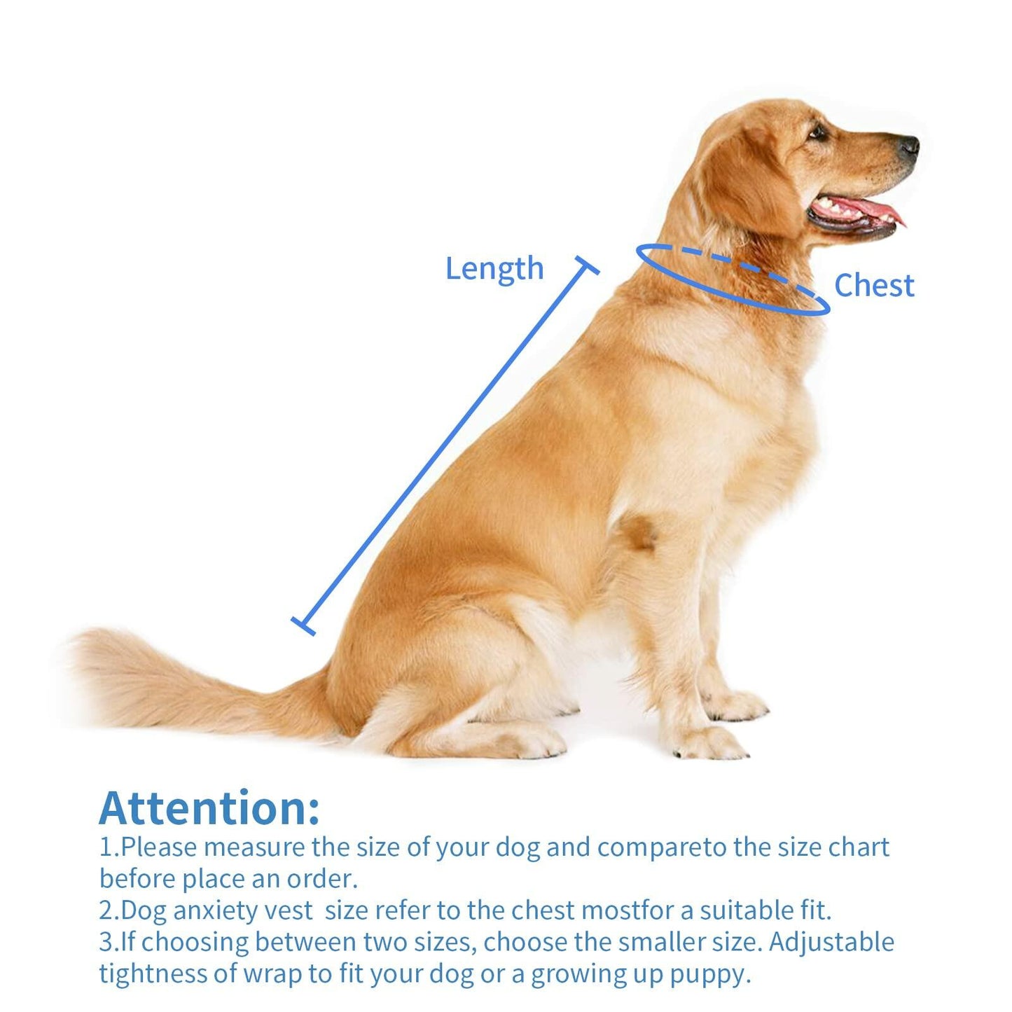 MCHY Dog Anxiety Vest, Anxiety Relief for Dogs, Dog Calming Coat (Navy M)