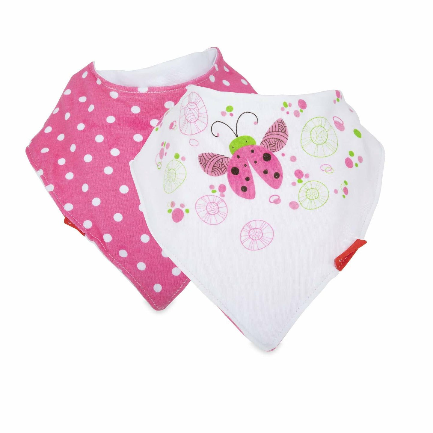 Nuby 2 Pack Bandana Bibs Super Absorbent Dribble Catcher for Girls