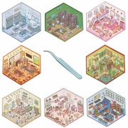 Zxvskr 8 Sets DIY 3D House Stickers Cartoon Colourful Convenience Fruit Flower