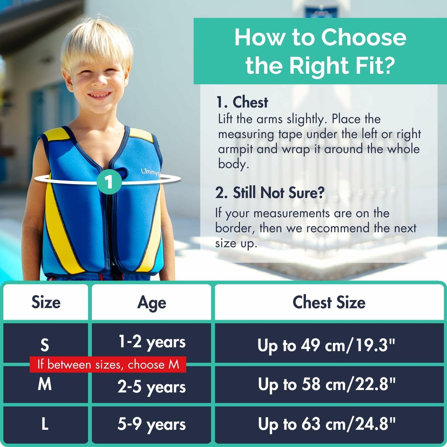 Limmys Premium Kids Swim Vest Toddler Buoyancy Aid with Drawstring Bag